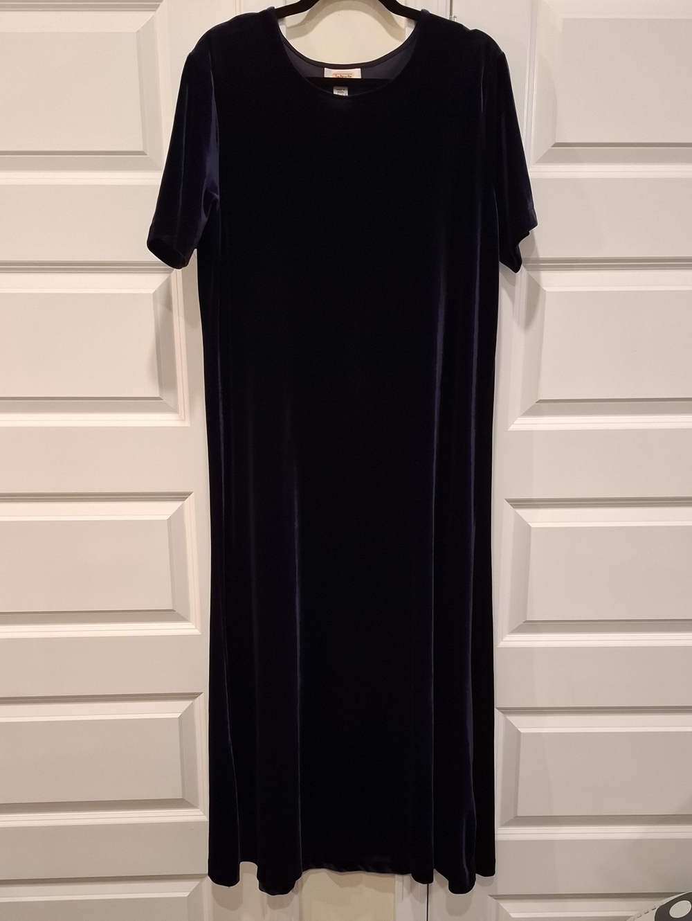 Talbots Dark Blue Velvet Maxi Dress Size Large